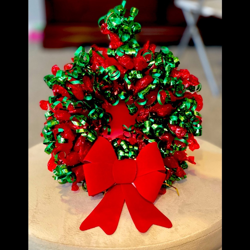 Hand made candy wreath.